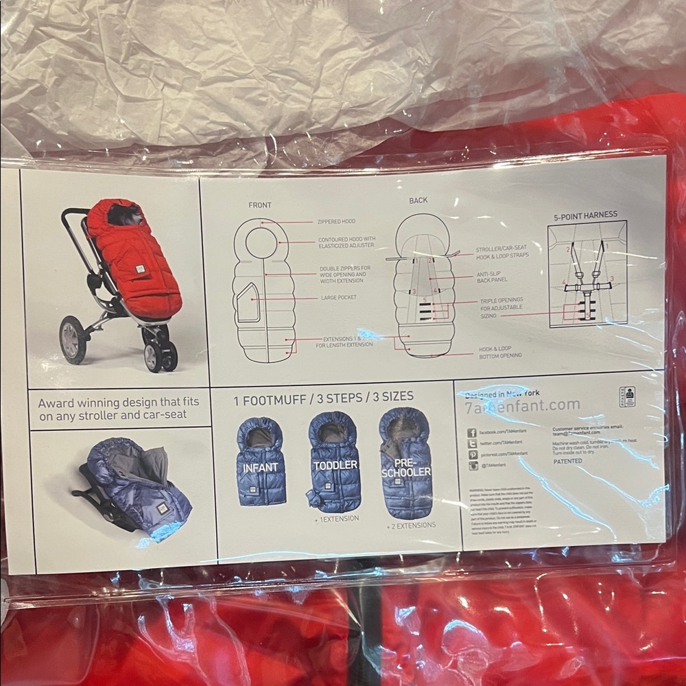 NEW 7 A.M. 212 Evolution Red Stroller blanket - Picture 11 of 11